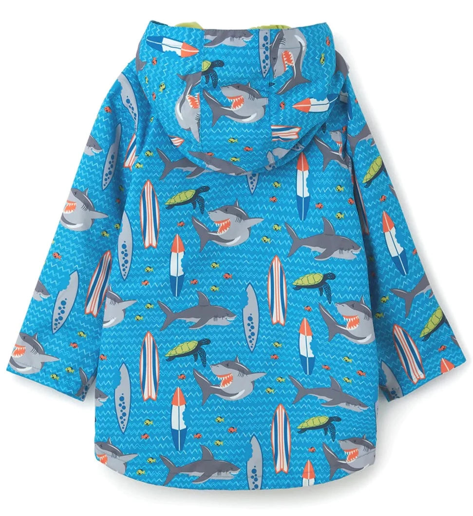 Lighthouse Kids 'Ethan' Waterproof Jacket - Shark Surf Print