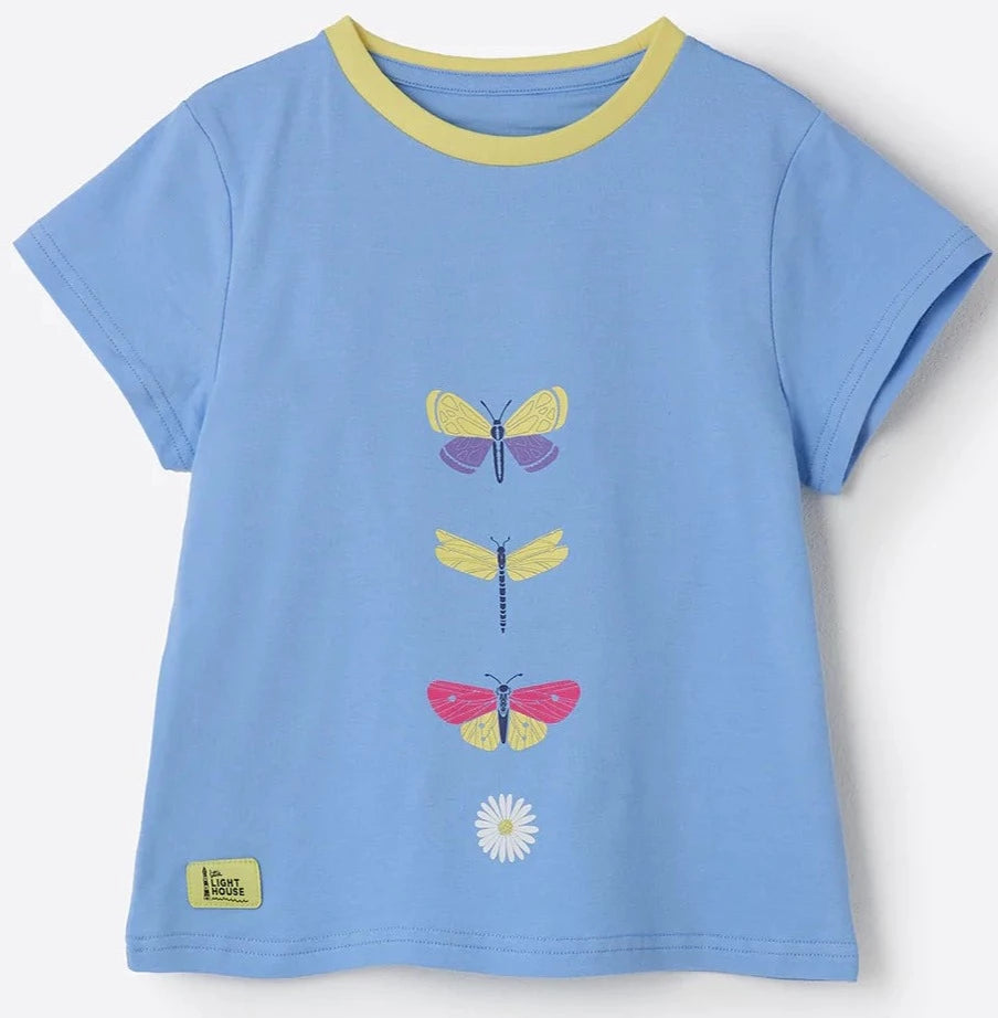 Lighthouse Kids 'Causeway' Short Sleeve Tee - Butterfly Print