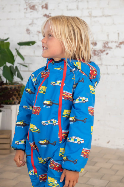 Lighthouse Kids 'Jamie' Waterproof Winter Puddlesuit - Transport Print