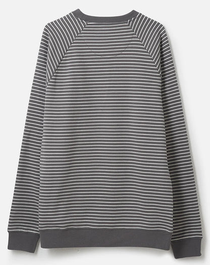 Lighthouse Mens 'Crew' Sweater - Storm Grey Stripe