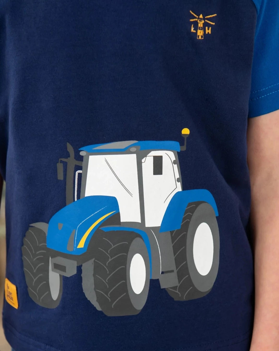 Lighthouse Kids 'Mason' Short Sleeve Blue Tractor Print Tee