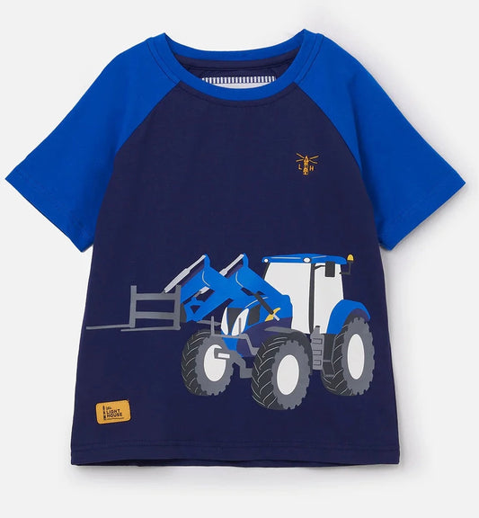 Lighthouse Kids 'Mason' Short Sleeve Blue Front Loader Print Tee