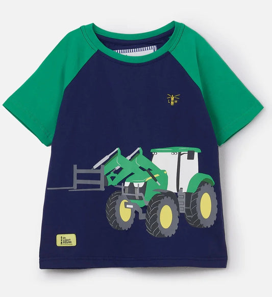 Lighthouse Kids 'Mason' Short Sleeve Green Front Loader Print Tee