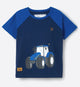 Lighthouse Kids Mason Short Sleeve Blue Tractor Print Tee