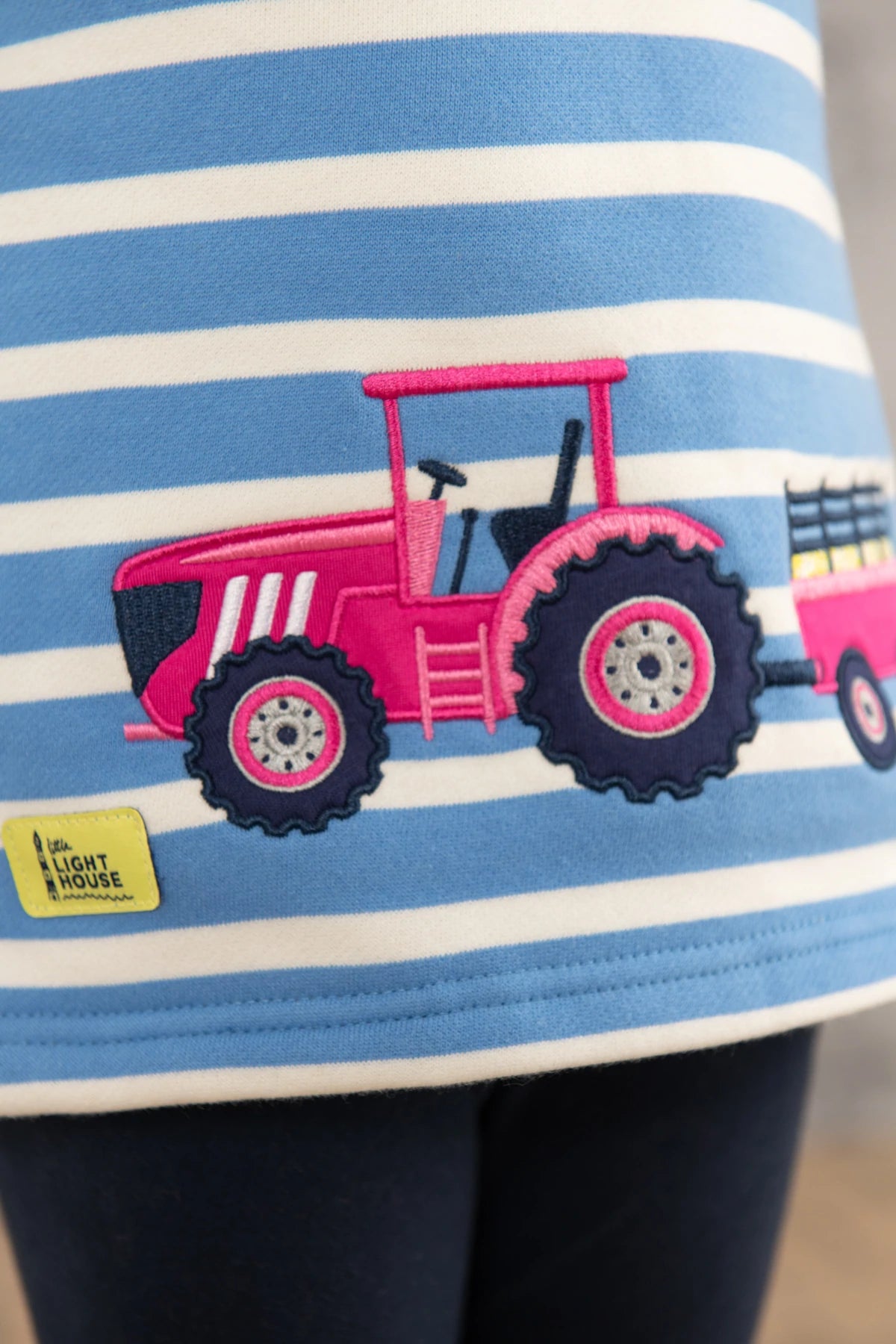 Lighthouse Kids 'Robyn' Sweatshirt - Marine Stripe Tractor