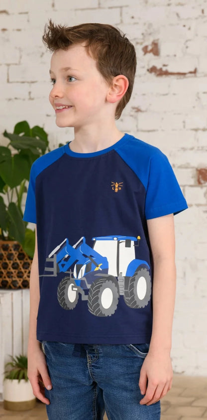 Lighthouse Kids 'Mason' Short Sleeve Blue Front Loader Print Tee