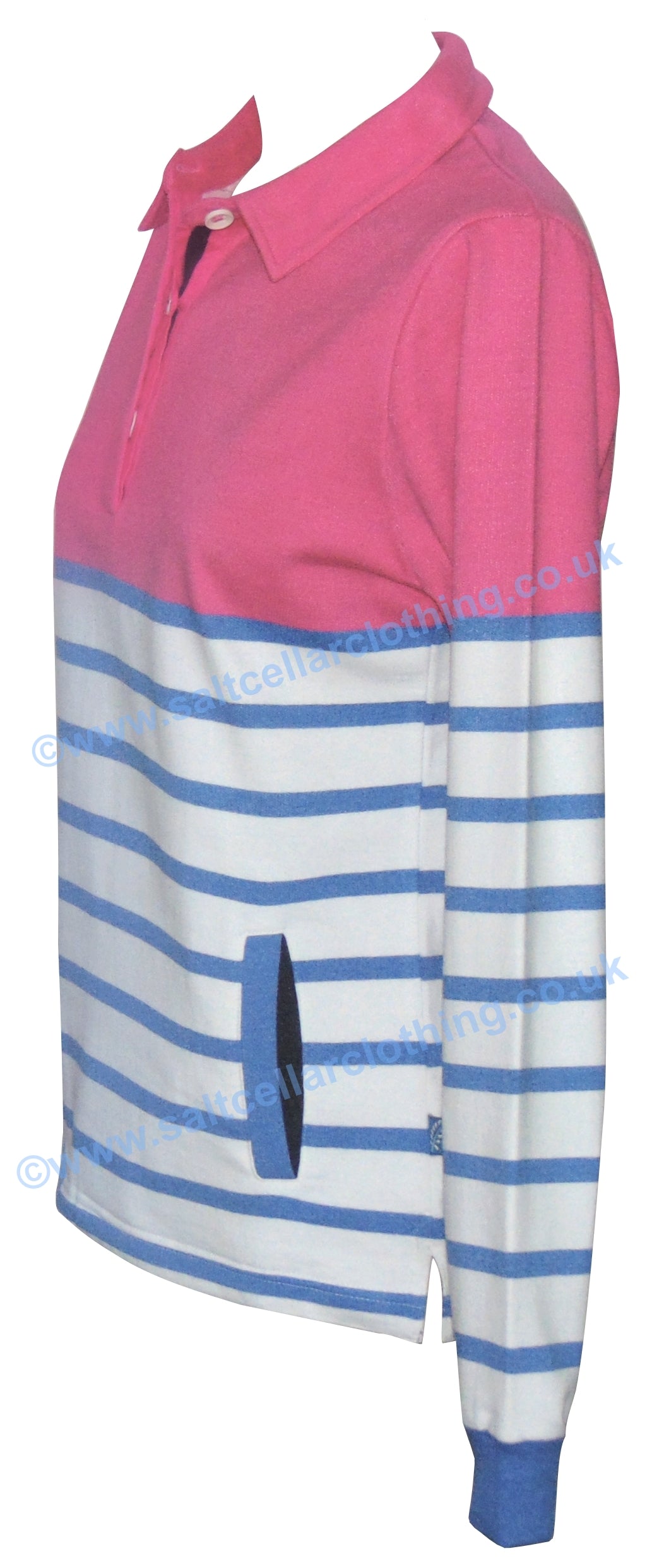 Blue Green Womens Sierra Stripe Sweatshirt Pink