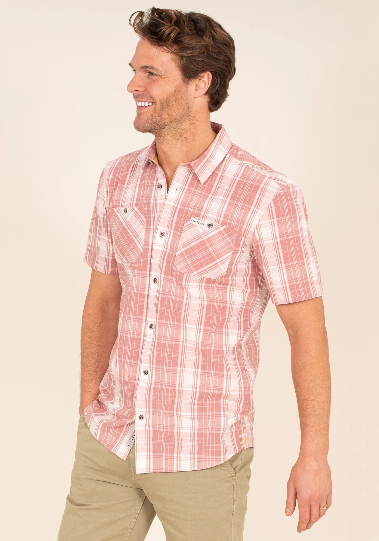 Brakeburn Mens Check Shirt - Pink