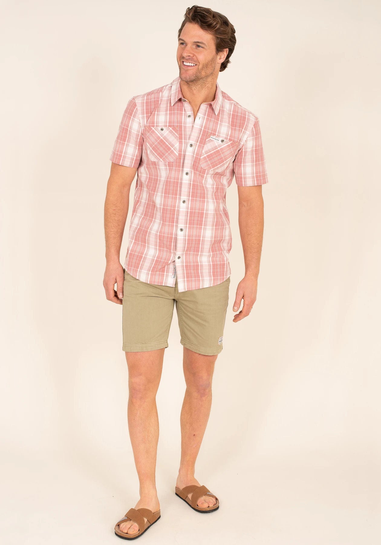 Brakeburn Mens Check Shirt - Pink
