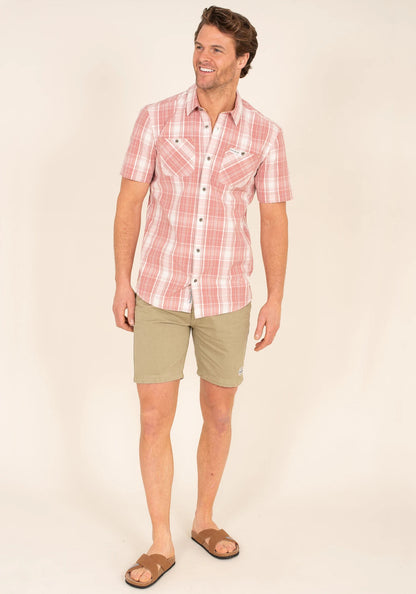Brakeburn Mens Check Shirt - Pink