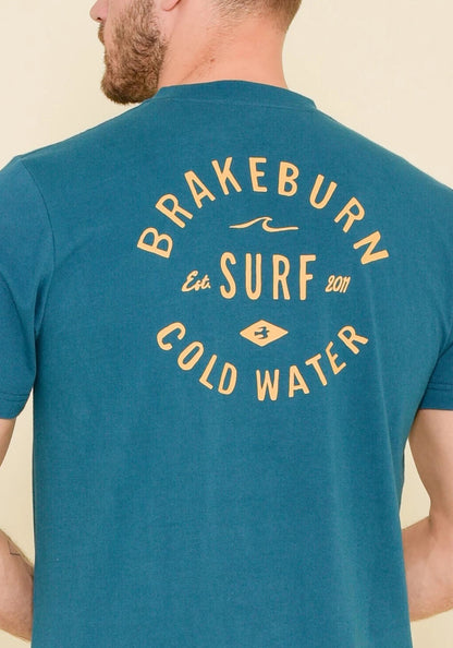 Brakeburn Mens Winter Surf Print Tee - Teal