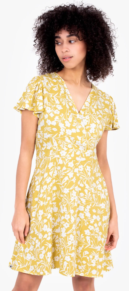 Brakeburn Womens Ayla Wrap Dress - Yellow