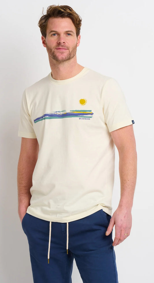 Brakeburn Mens Bike Landscape Tee - Cream