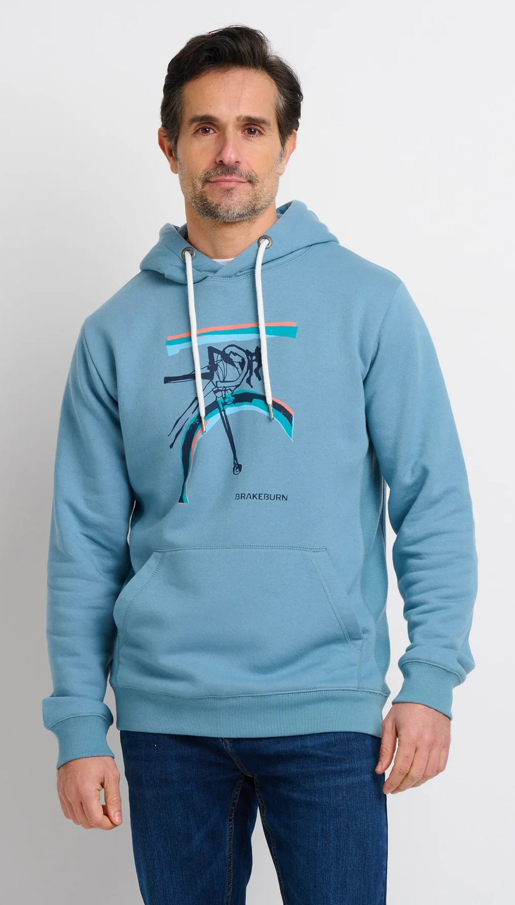 A bicycle print men's hoody from Brakeburn in blue