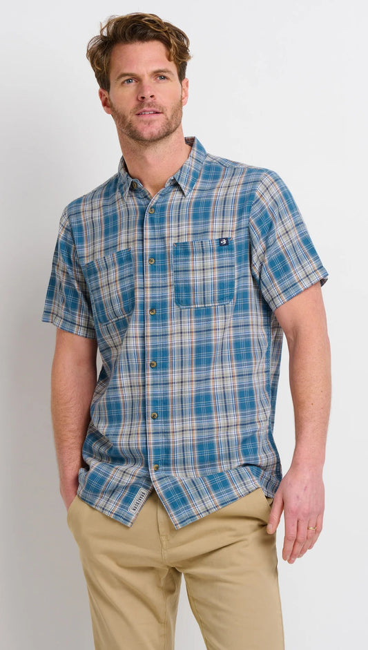 Brakeburn Mens Blue Checked Shirt