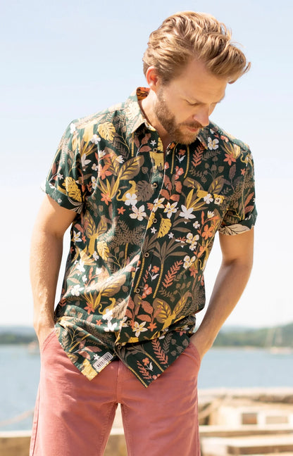 A men's botanical jungle print short sleeve shirt from Brakeburn