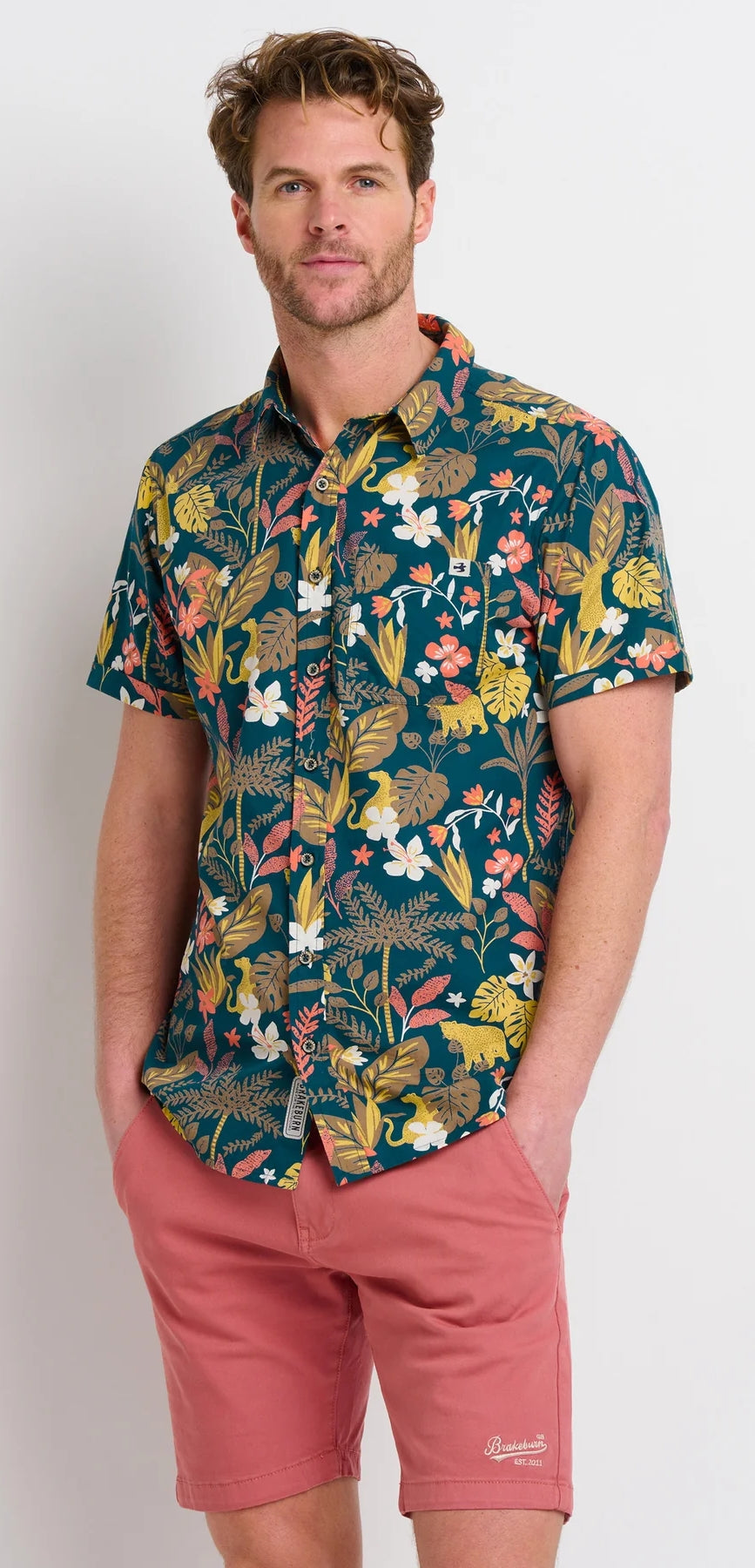 A rainforest floral print men's shirt from Brakeburn