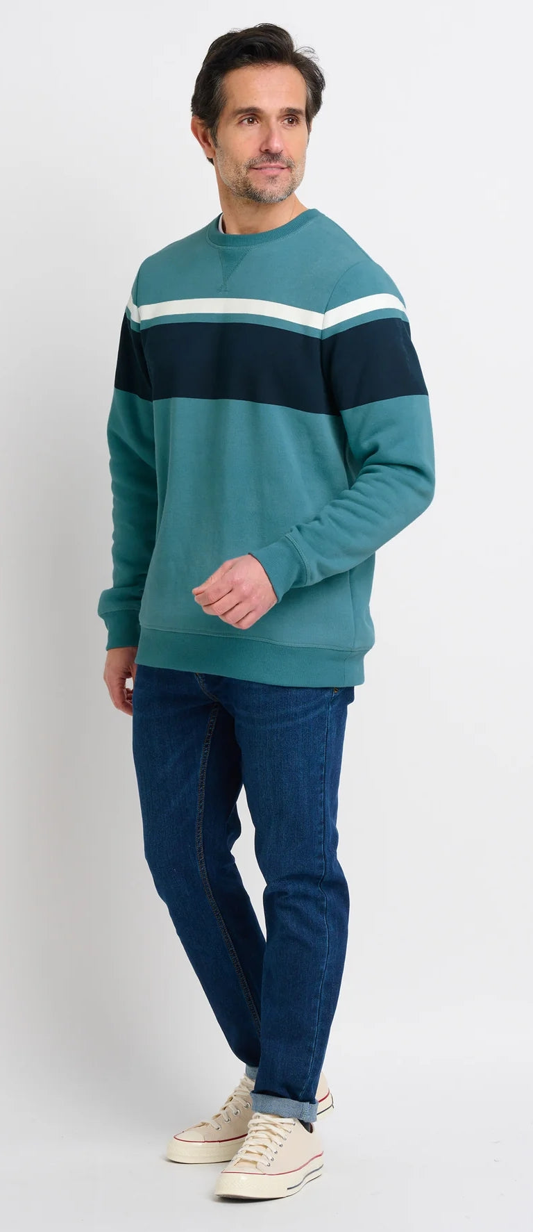 Brakeburn men's chest stripe crew neck sweatshirt
