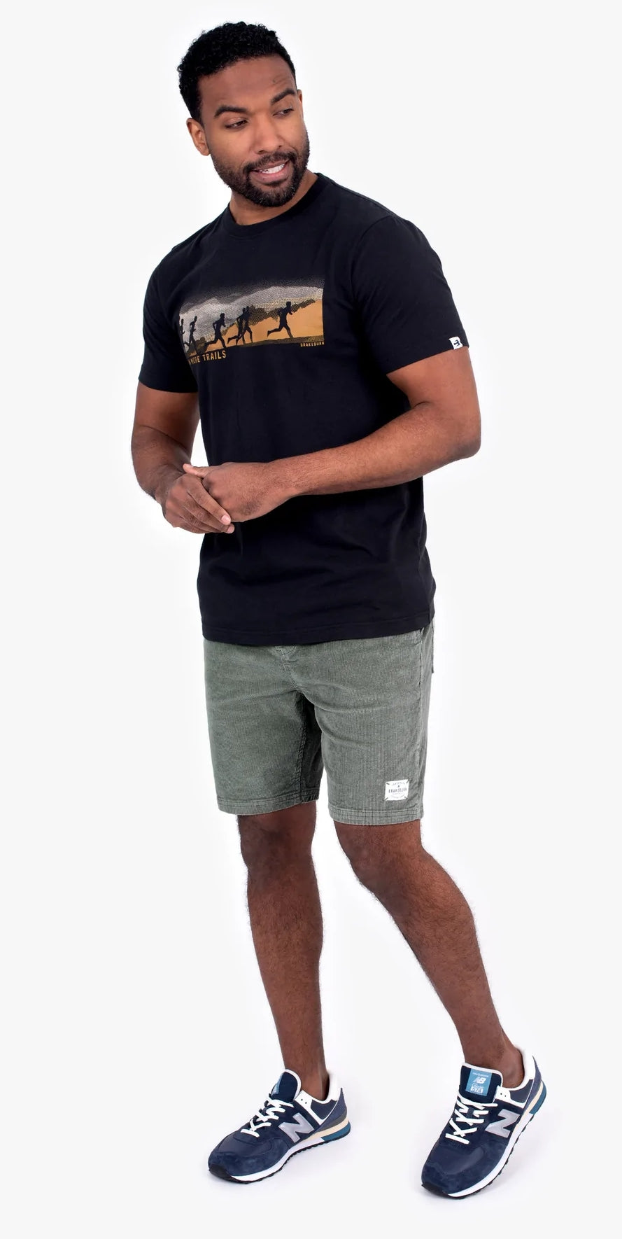 Brakeburn Mens Corduroy Shorts - Khaki Green