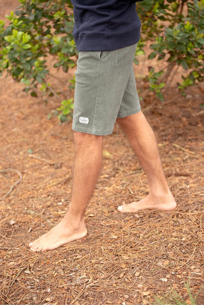 Brakeburn Mens Corduroy Shorts - Khaki Green