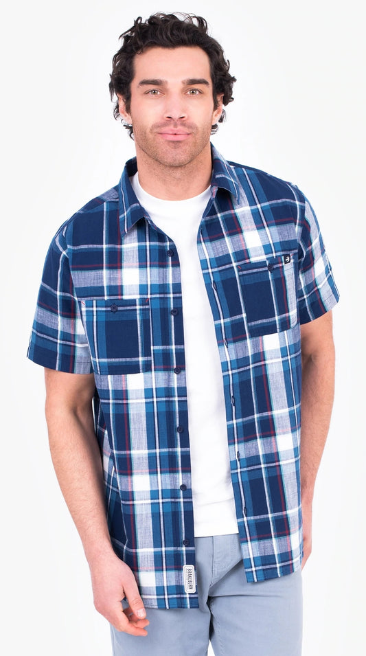 Brakeburn Mens Navy Check Shirt