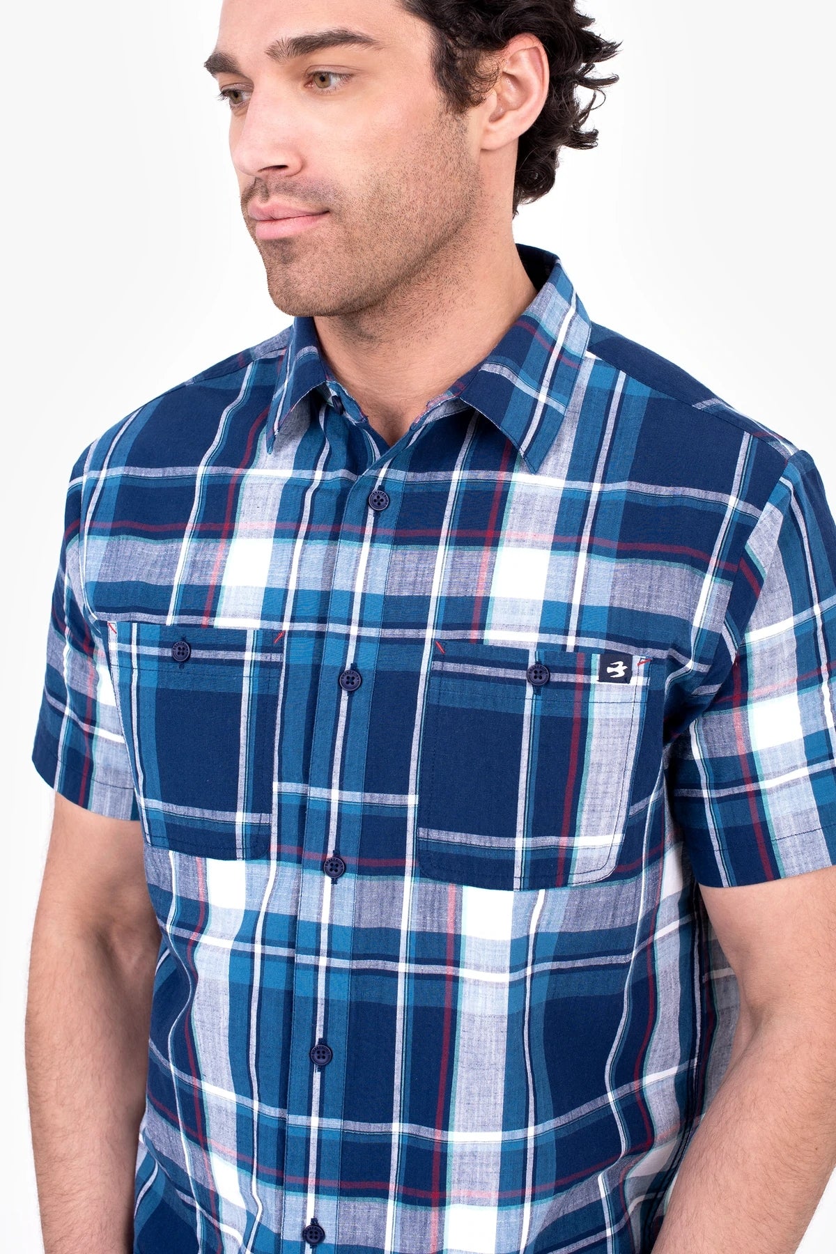 Brakeburn Mens Navy Check Shirt