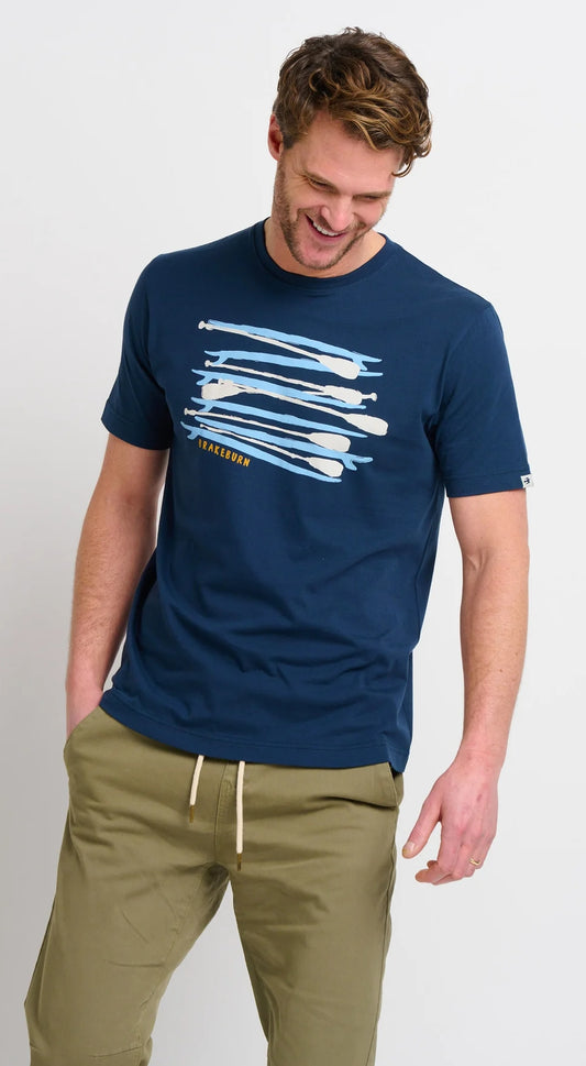 Brakeburn Mens Paddleboard Print Tee - Navy