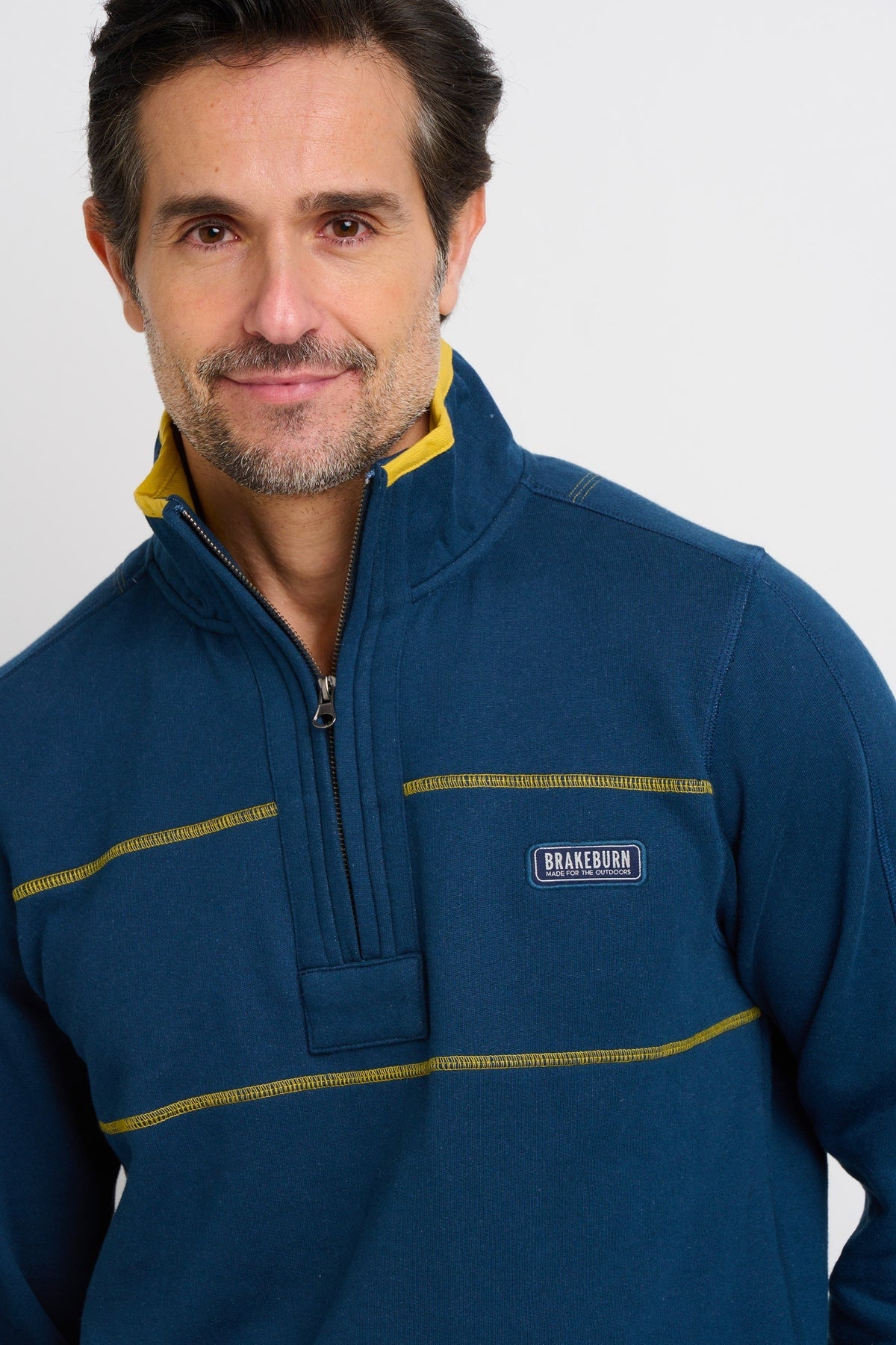 Brakeburn Mens 1/4 Zip Sweatshirt - Navy