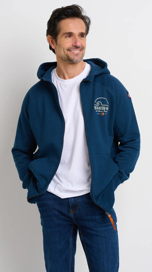 Brakeburn Mens Raglan Zip Through Hoodie - Navy