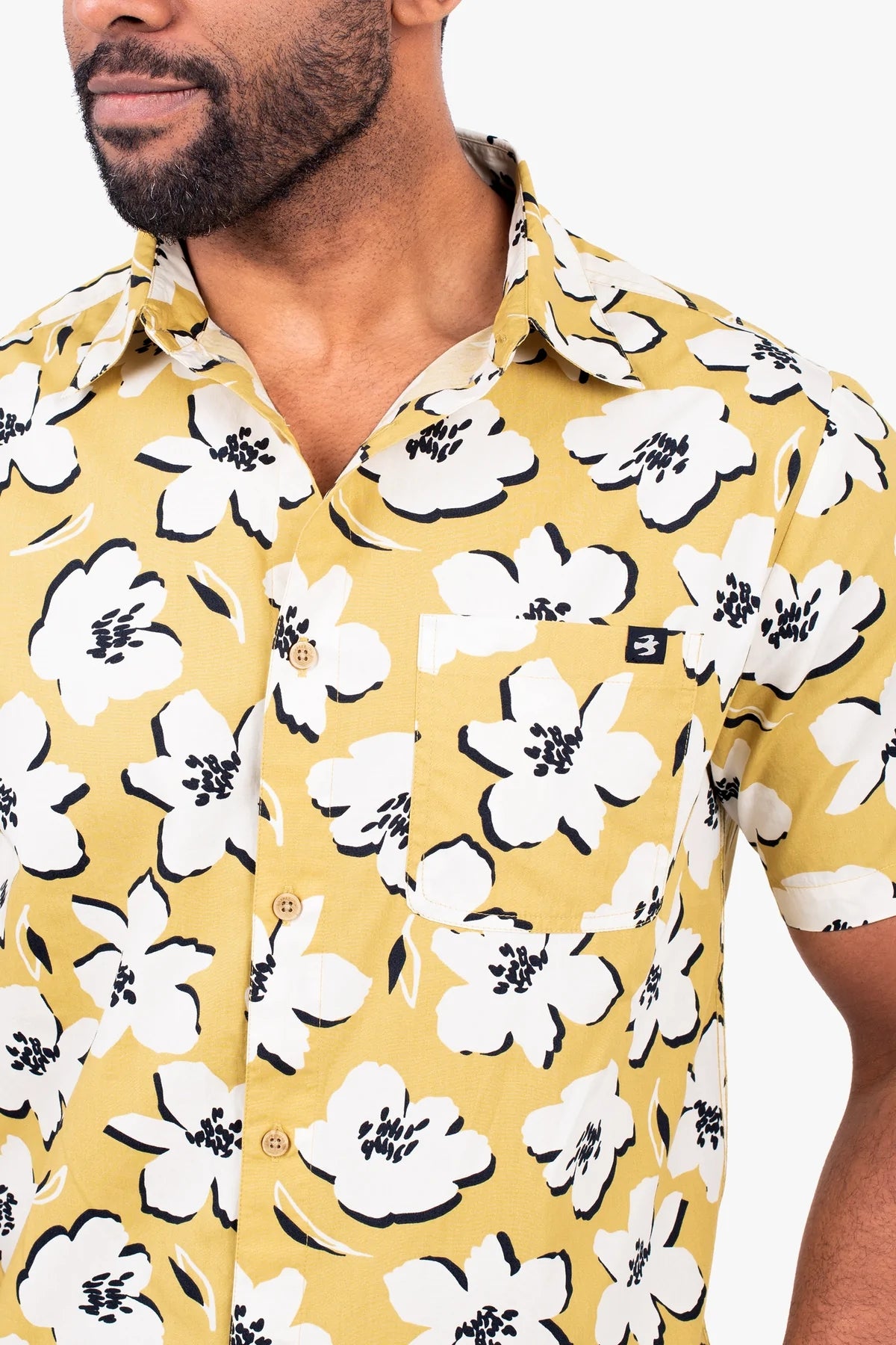 A yellow and white floral print men's shirt from Brakeburn