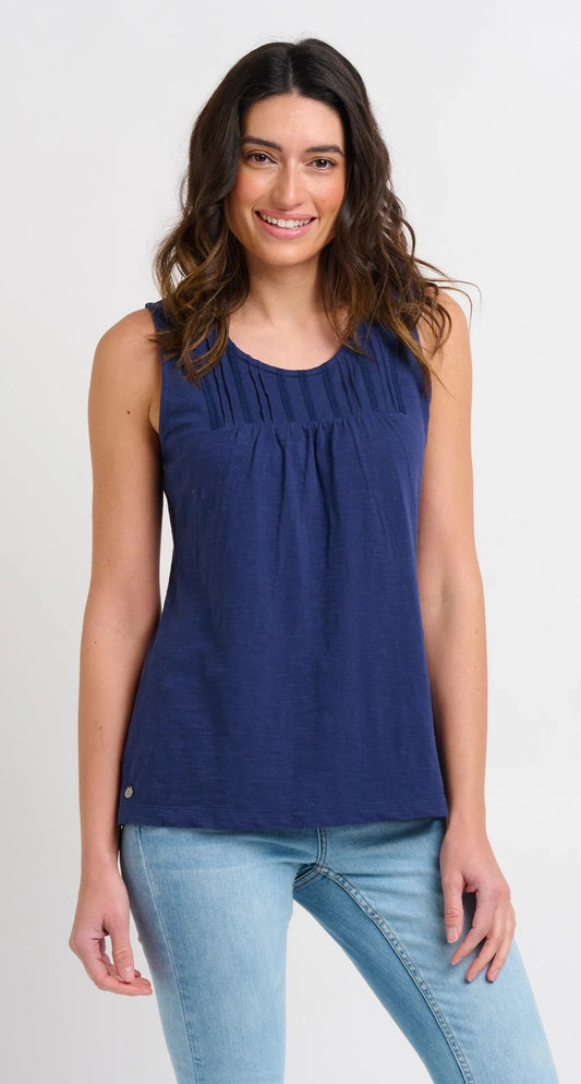 A women's navy cotton vest from Brakeburn