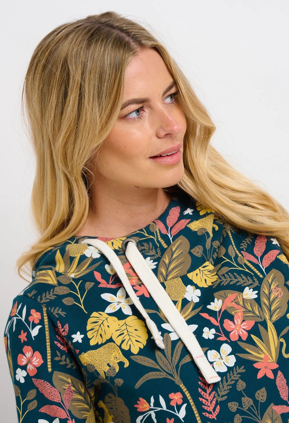 Brakeburn Womens Elise Botanical Jungle Floral Print Hoodie