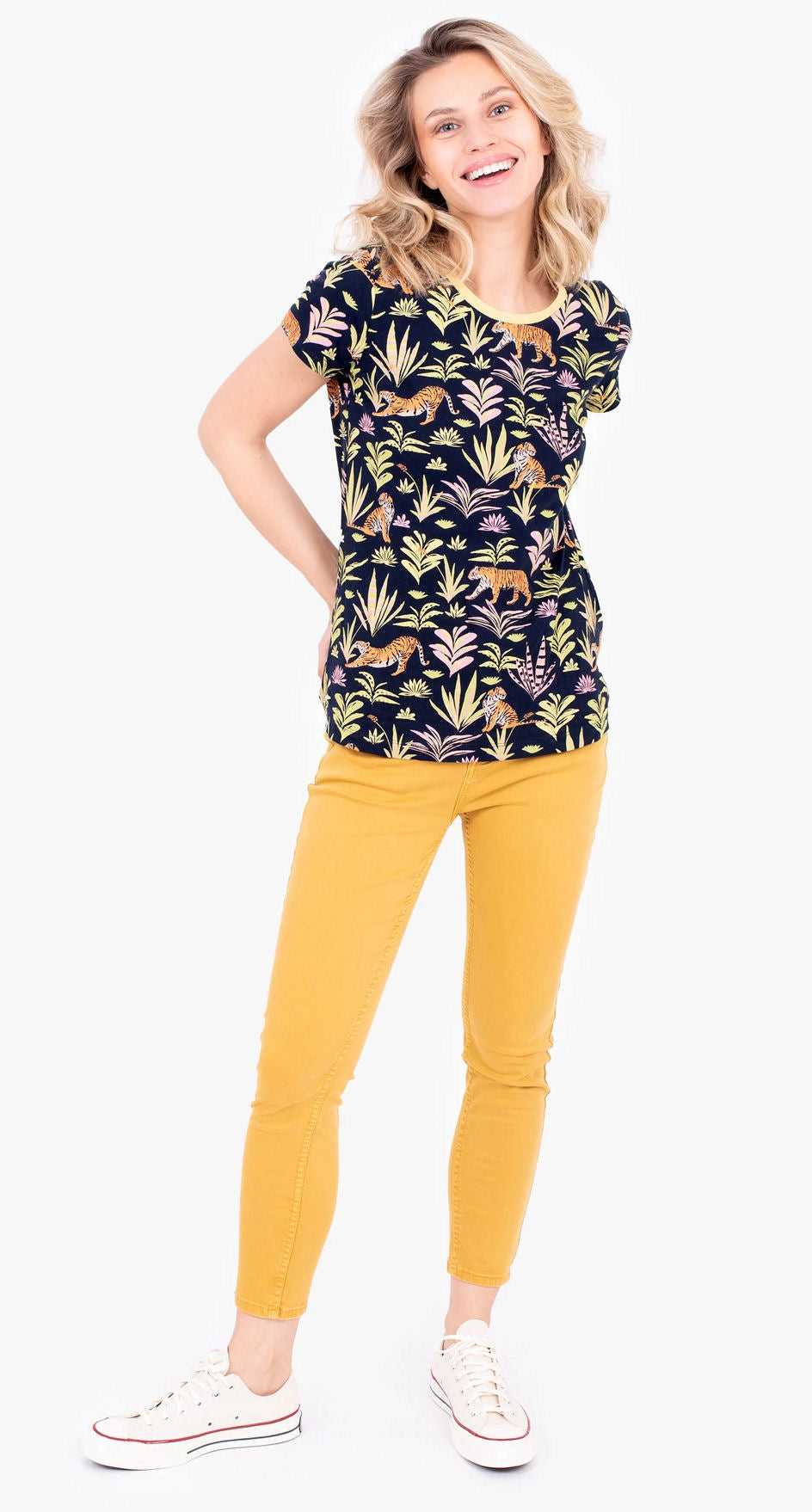 Brakeburn Womens 'Botanical Tiger' T-Shirt - Multicoloured