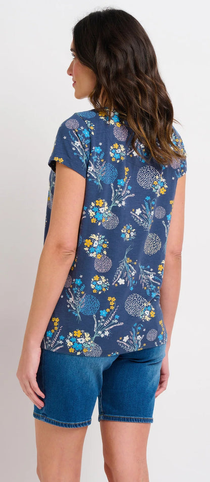 Brakeburn Womens Bursting Blooms Tee - Navy
