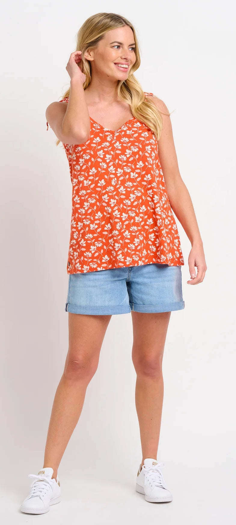 Brakeburn Womens 'Floating Floral' Vest - Coral
