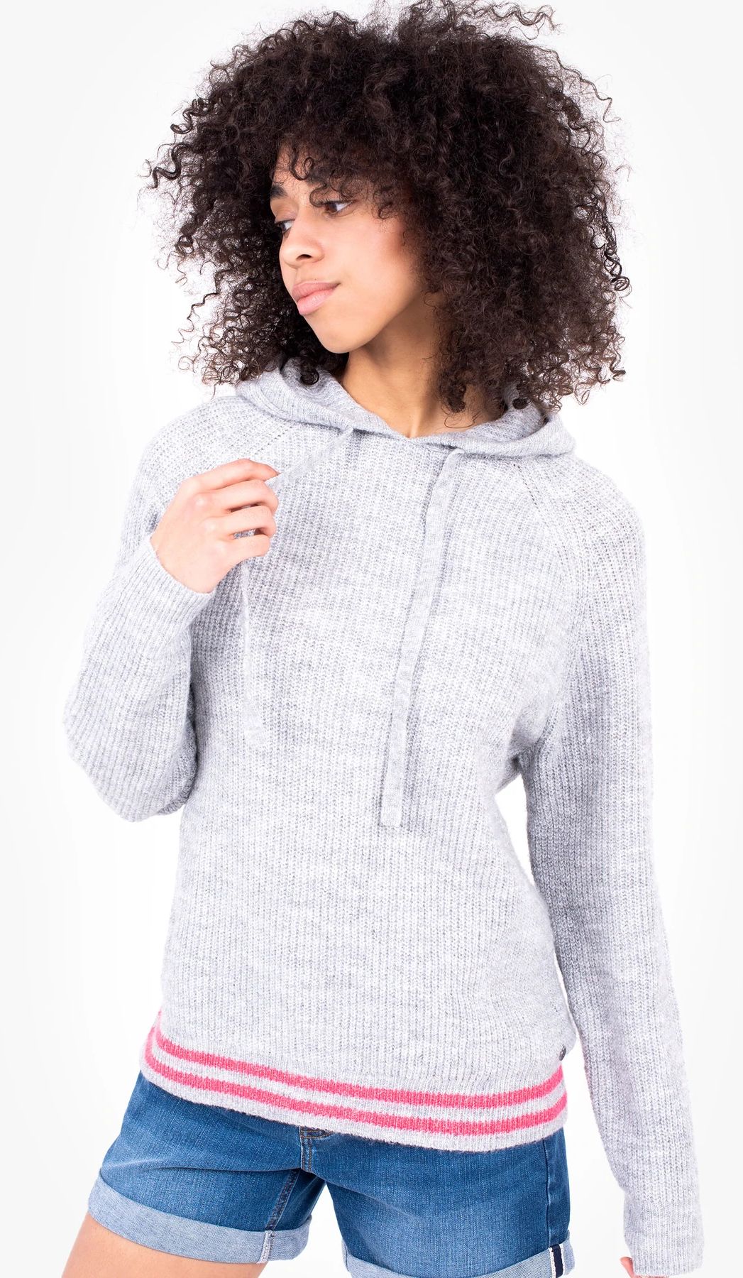 Knitted on sale hoodie womens