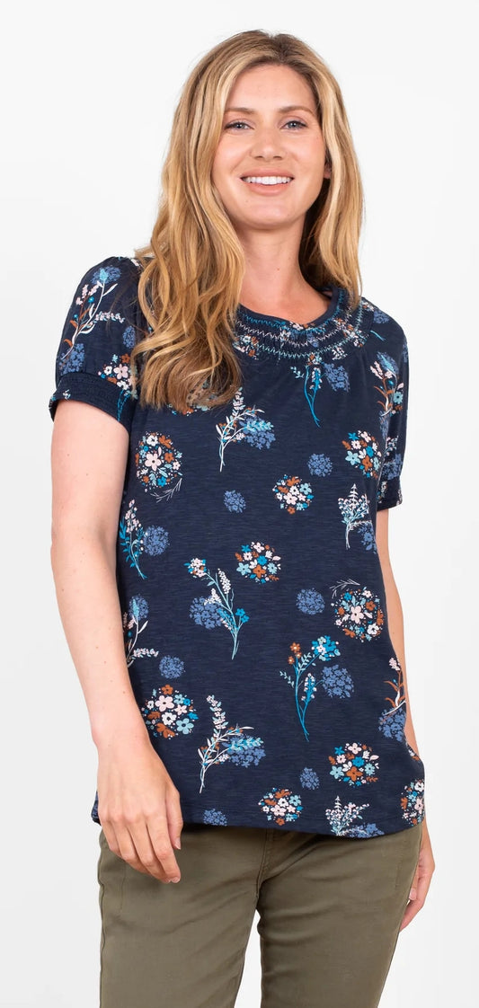 Brakeburn Womens Meadow Trail T-Shirt - Navy