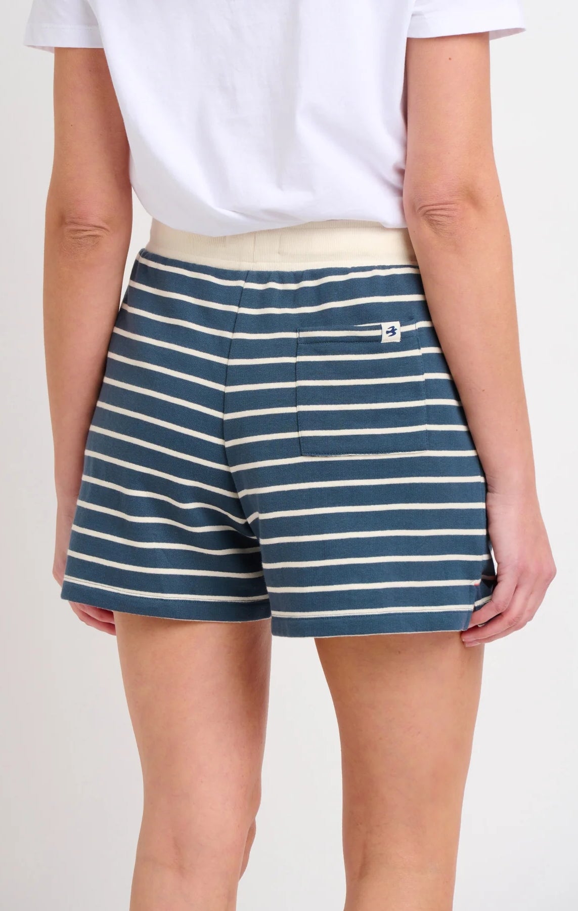 Brakeburn Womens Stripe Jogger Shorts - Blue