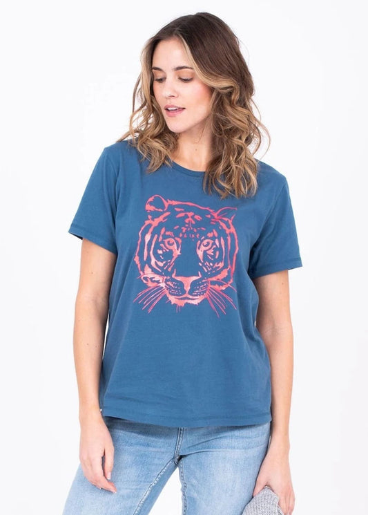 Brakeburn Womens 'Tiger T-Shirt' - Blue