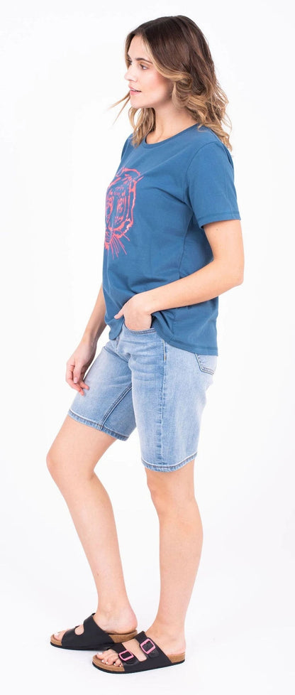 Brakeburn Womens 'Tiger T-Shirt' - Blue