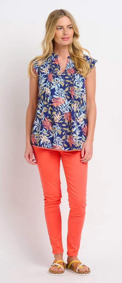 Brakeburn Womens Trailing Tropics Sleeveless Blouse - Multicoloured