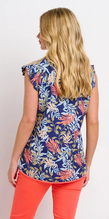 Brakeburn Womens Trailing Tropics Sleeveless Blouse - Multicoloured