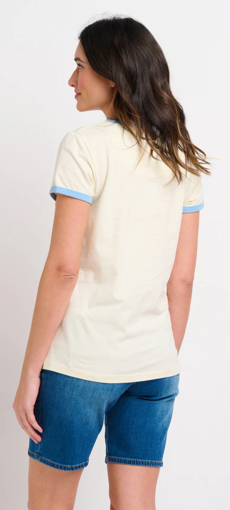 Brakeburn Womens Wave Chest Stripe Tee - Cream