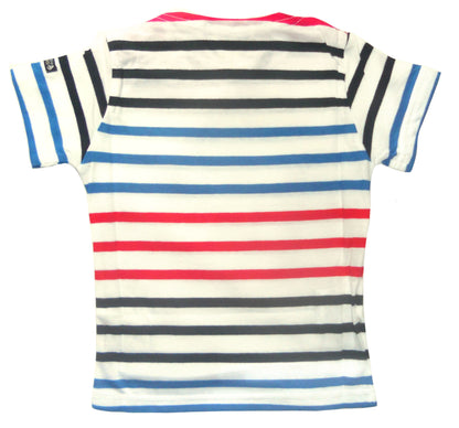 Captain Corsaire Kids 'Cristiano' Stripy Tee - White / Blue / Red / Navy