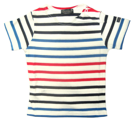 Captain Corsaire Kids 'Cristiano' Stripy Tee - White / Blue / Red / Navy