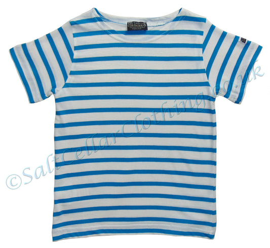 Captain Corsaire Kids 'Starboard' Stripe Tee - White / Azulli