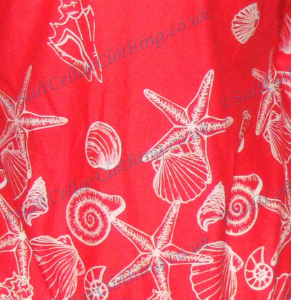 Captain Corsaire Womens 'Mirane' Shell & Starfish Blouse - Bisque Red / Coral