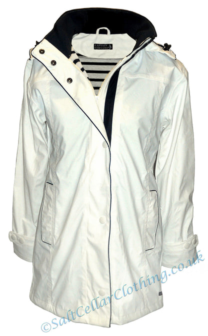 Women's Regate Ete waterproof jacket from Captain Corsaire in white.