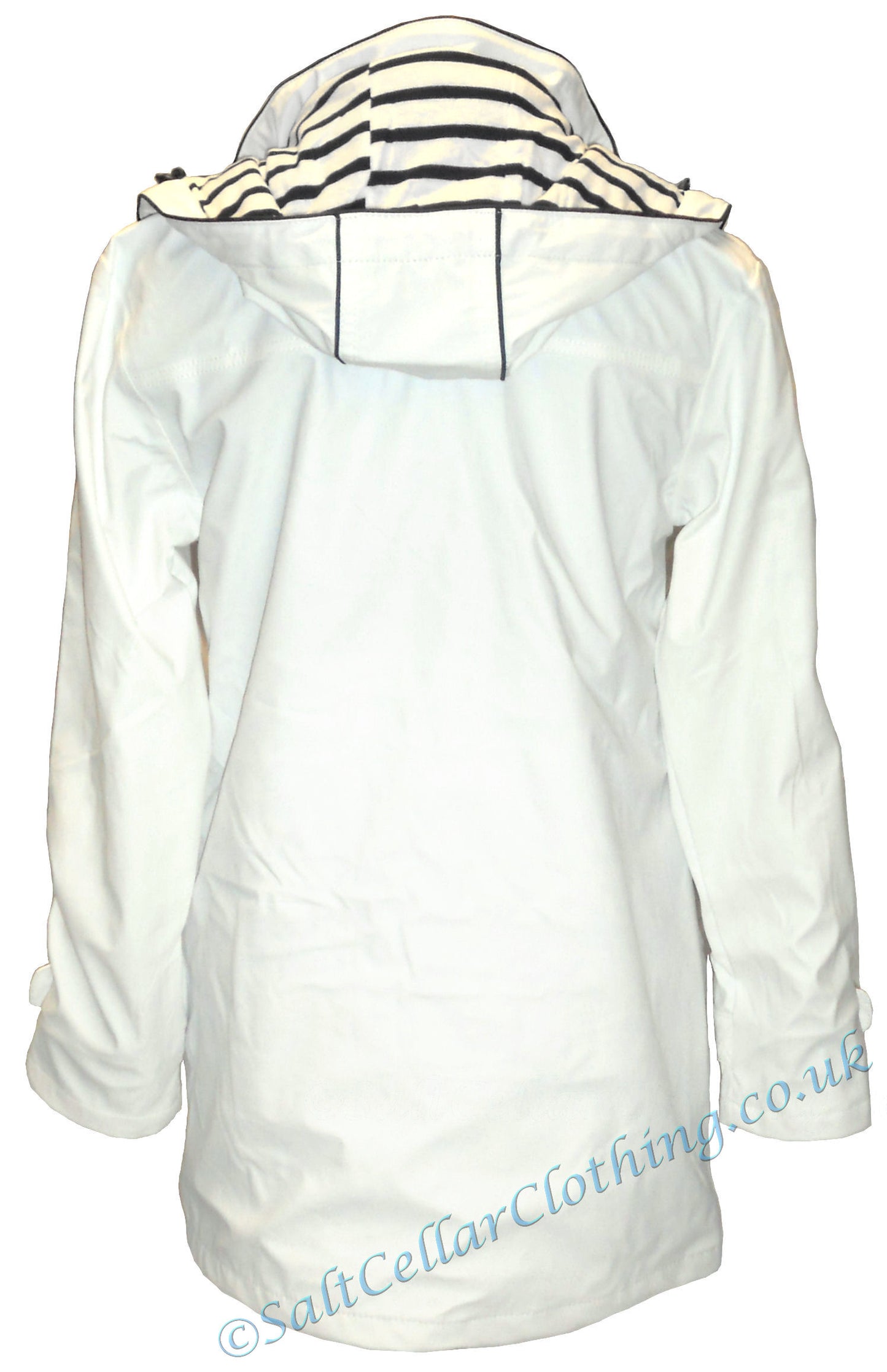 Captain Corsaire women's Regate Ete stripy lined waterproof rain jacket in white.