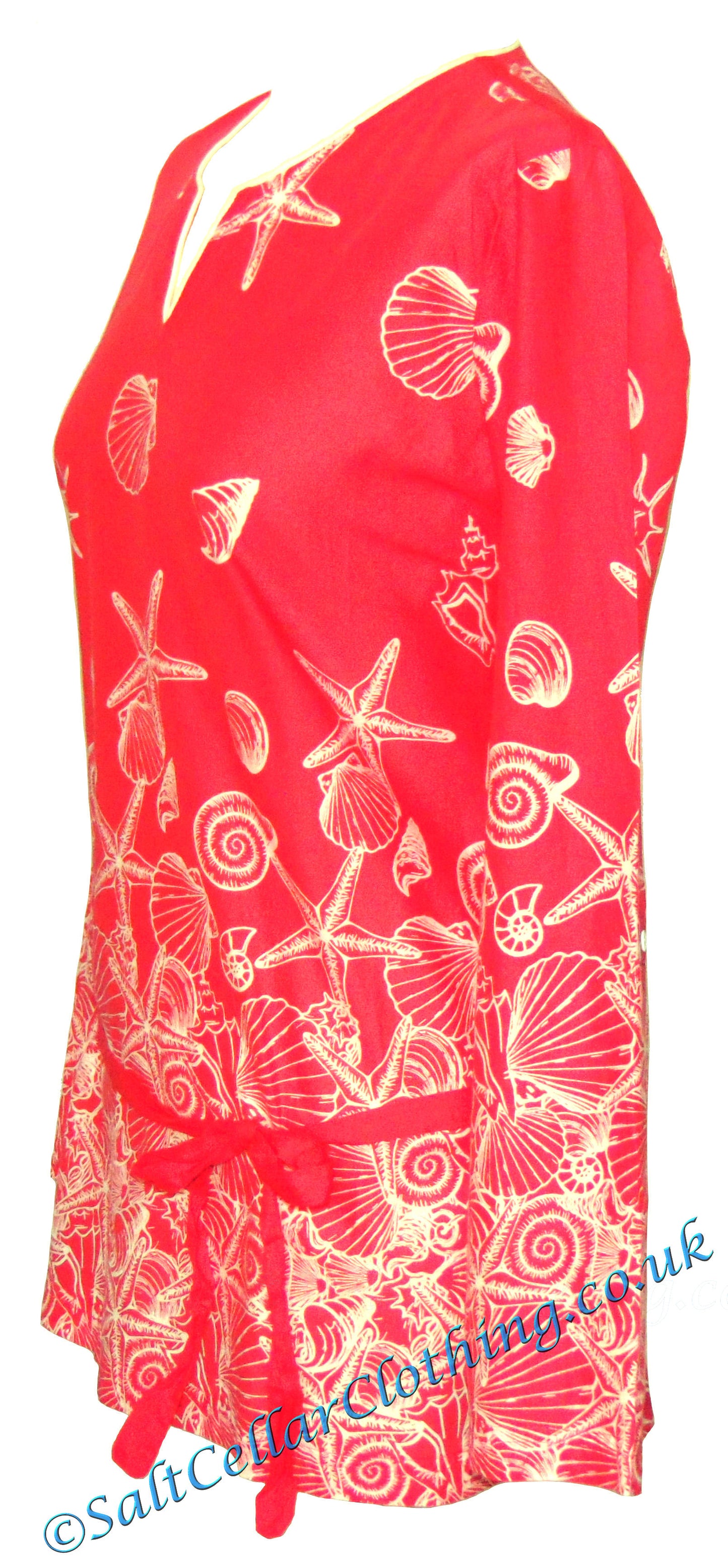 Captain Corsaire Womens 'Mirane' Shell & Starfish Blouse - Bisque Red / Coral